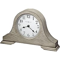 Howard Miller Nampa Mantel Clock II 549-751 – Warm Gray Finish, Crisp White Dial, Convex Glass Crystal, Tambour Style, Vintage Home Décor, Quartz Movement