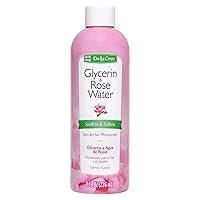 Rose Water and Glycerin for Face - Rosewater Facial Toner and Moisturizer for Skin and Hair 8 fl oz. (236 mL) - 1 Bottle