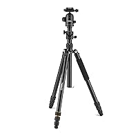National Geographic Travel Photo Tripod Kit with Monopod, 90° Column, Aluminium, 4-Sections, Twist Locks, Load up 8 kg, Carrying Bag, Ball Head, Quick Release, [Amazon Exclusive]