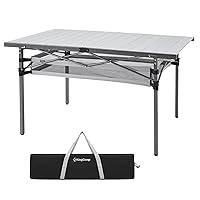 KingCamp Camping Table Aluminum Folding Table Roll Up Lightweight Foldable Table Portable Table Camp Table for Outdoor Camping Picnic Barbecue