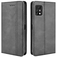 Umidigi A11 Pro Max Case, Retro PU Leather Magnetic Full Body Shockproof Stand Flip Wallet Case Cover with Card Holder for Umidigi A11 Pro Max Phone Case (Black)