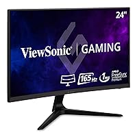 ViewSonic Omni VX2418C 24 Inch 1080p 1ms 165Hz Curved Gaming Monitor with FreeSync Premium, Eye Care, HDMI and DisplayPort