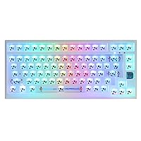 EPOMAKER Eclair 75% Hot Swappable Programmable RGB Bluetooth 5.0/2.4GHz/Wired Gaming Keyboard Kit NKRO with Sound Absorption Foam, Multimedia Wheel Control, 3000mAh Battery for Mac/Win (Eclair White)