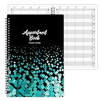 Appointment Book – Undated Salon Appointment Book, Daily＆Hourly Schedule Book with 200 Pages, 6 AM - 9 PM, 15 Minute Intervals Day Planner, 7.8’’ x 11.5’’, 4 Column, Twin-Wire Binding, Hardcover