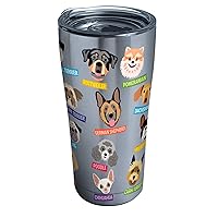 Triple Walled Flat Art Dogs Insulated Tumbler Cup Keeps Drinks Cold & Hot, 20oz Legacy, Stainless Steel