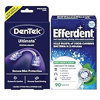 DenTek Ultimate Guard for Nighttime Teeth Grinding and Efferdent Anti-Bacterial Cleanser Tablet, 90ct