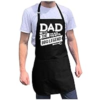 The Man, The Myth. BBQ Legend Funny Apron | BBQ Gifts for Men | One Size Fit & Pockets BBQ Apron | Mens Aprons for Grilling