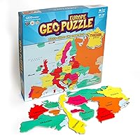GeoToys — GeoPuzzle Europe — Educational Kid Toys for Boys and Girls, 58 Piece Geography Jigsaw Puzzle, Jumbo Size Kids Puzzle — Ages 4 and up