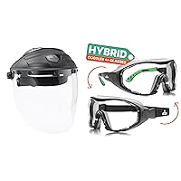 NoCry Heavy Duty Clear Face Shield; Protective Safety Equipment with Transparent, Anti Fog Visor & Anti Fog Safety Goggles with Premium Anti Scratch Coating - Work Goggles with Adjustable Headband