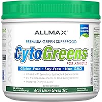 ALLMAX Nutrition - Cytogreens Super Greens Powder, Infused with Spirulina, Spinach & Barley Grass, Supports Immune Health and Digestive Function, Gluten Free and Vegan Friendly, 267 Grams