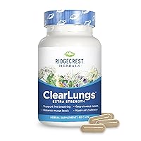 ClearLungs Extra Strength, Daily Health Supplement, Natural Lung and Nasal Wellness Formula for Bronchial, Respiratory, Immune, Sinus, and Mucus Support (60 Vegan Caps, 30 Serv)