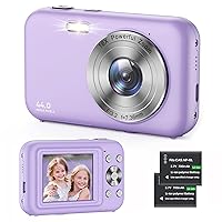 Digital Camera 1080P Kids Camera with 16X Zoom - 44MP Anti Shake Point and Shoot Digital Cameras for Photography | Compact Small Camera for Kids Girls Boys Teens Beginners (SD Card Not Include)