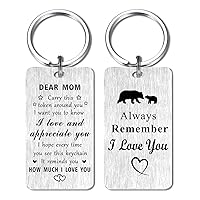 Mom Gifts for Mothers Day, Mother Keychain from Daughter, I Love You Mom Bear Gifts, Thank You My Mom Birthday Key Chain, Best Mom Present