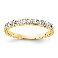 Jewels By Lux Solid 14K Yellow Gold Lab Grown Diamond VS/SI, D E F, 1/2ct Wedding Ring Band Available in Sizes 6 to 10