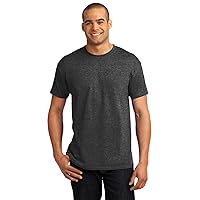 Hanes Mens ComfortBlend EcoSmart 50/50 Cotton/Poly T-Shirt, Large, CharcoalHthr