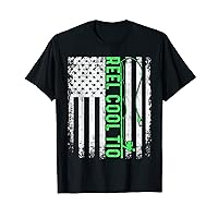 Mens Reel Cool Tio American Flag Funny Tio Fisherman T-Shirt