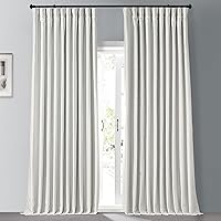HPD Half Price Drapes Extra Wide Faux Silk Blackout Curtains 96 Inches Long for Bedroom & Living Room Vintage Textured Blackout Curtain (1 Panel), 100W x 96L, Off White