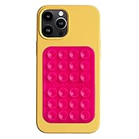MAX Silicone Suction Phone Case Adhesive Mount - Hands-Free, Strong Grip Holder for Selfies and Videos - Durable, Easy to Use - iPhone and Android Compatible - 2.6″ x 3.9″, Hot Pink