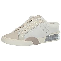 Dolce Vita Women's ZANTEL Sneaker, Off White Crackled Leather, 7