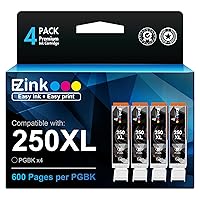 E-Z Ink (TM Compatible Ink Cartridge Replacement for Canon PGI-250XL PGI 250 XL to use with PIXMA MX922 MX722 MG5420 MG5520 MG5620 MG6320 MG6420 MG6620 MG7120 MG7520 iP8720 (Large Black) 4 Pack