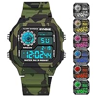 Square Watches Mens Fashion Camo Military Digital Watches Waterproof Stopwatch Outdoor Watch