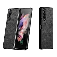 Luxury Phone Case, [Non-Slip Shockproof] Cover Made of Alcantara Material for Samsung Galaxy Z Fold 3 Case 7.6 Inch 2021,Black
