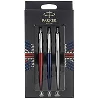 Parker Jotter London Trio Discovery Pack: Ballpoint Pen (Royal Blue), Gel Pen (Red Kensington) & Mechanical Pencil (Stainless Steel)