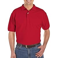 Harbor Bay by DXL Men's Big and Tall Piqué Polo Shirt, Tango Red Heather