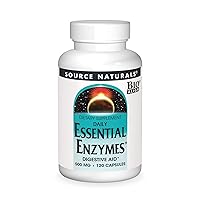 Source Naturals Essential Enzymes 500mg Bio-Aligned Multiple Supplement Herbal Defense for Digestion, Gas & Constipation Relief - Strong Immune System Support* - 120 Capsules