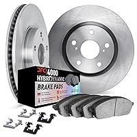 Dynamic Friction Company Front Brake Rotors Kit | 4000 HybriDynamic Brake Pads includes Hardware | Fits 2007-2008 Cadillac BLS, 2003-2008 Chevrolet Vectra, 2006-2011 Saab 9-3, 2010-2011 Saab 9-3X