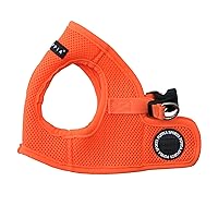 Puppia Neon Soft Vest Harness Step-in No Choke No Pull Walking Training for Small and Medium Dog, Orange, Small