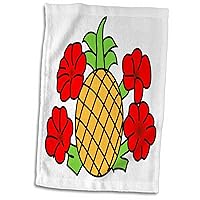 3D Rose Hawaiian Pineapple n Hibiscus TWL_44887_1 Towel, 15