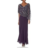 J Kara Women's Capelet Long Beaded Dress