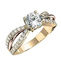 1.50ct GIA Round Cut Diamond Engagement Ring in 14k Two-Tone Gold