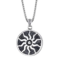 Stainless Steel Faith Sun God Apollo Pendant Necklace Punk Vintage Style Amulet, Chain 24