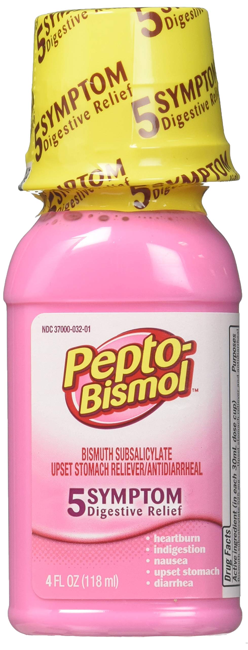 Pepto-Bismol Original Liquid 5 Symptom Digestive Relief, 4 oz (Pack of 6)