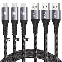 USB to USB C Cable [2ft+3ft+6ft] 10Gbps USB 3.1 Gen 2 USB A to USB C Data Transfer Cord, 3A Fast Charging Type C Android Auto CarPlay Cable for iPhone 15 Plus Pro Max Samsung Galaxy S23 S22