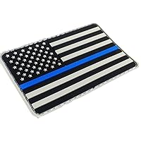 PVC 2x3 Tactical Police Law Enforcement Thin Blue Line United States Flag (hook/loop) Patch