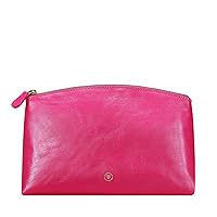 Maxwell Scott - Womens Luxury Leather Large Makeup Cosmetic Bag - Made from Italian Hides - The Chia Large Nappa - Hot Pink