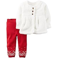 Carter's Baby Girls' 2 Piece Dotted/Cat Flounce Bodysuit and Pants