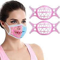 Silicone Face Mask Bracket AUTODA Mask Bracket Inner Support Frame for More Breathing Space,Keep Fabric Off Mouth,Cool Lipstick Protection Stand,Reusable Washable (2 Pcs Pink)
