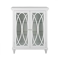 Teamson Home Florence 26 in. x 32 in. 2-Door Freestanding Wooden Floor Cabinet with Adjustable Shelves for Storage Solutions in Bathrooms, Kitchens, Laundry Rooms, Home Offices, White