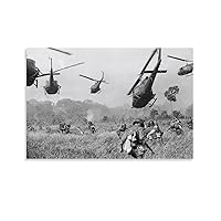 Vietnam War Photo Poster Vintage Black And White Poster Canvas Painting Wall Art Poster for Bedroom Living Room Decor 08x12inch(20x30cm)