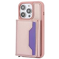 Case for iPhone 14 Pro Max/15 Pro/15 Plus/15, Magnetic Detachable Wallet Cover with RFID Blocking Card Slot and Kickstand Soft AntiScratch Case,Pink,15 Pro Max 6.7''