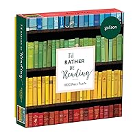 Galison I'd Rather Be Reading 1000 Piece Jigsaw Puzzle for Adults and Families – Book Jigsaw Puzzle with Classic Quote – Fun Indoor Activity, Multicolor (735360537)