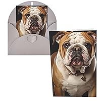 Greeting Cards English-Bulldog Thank You Cards with Envelopes Happy Birthday Card 4x6 Inch Minimalistic Design Thank You Notes for All Occasions Birthday Thank You Wedding