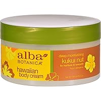 Alba Botanica Hawaiian Deep Moisturizing Body Cream Kukui Nut 6.5 oz ( Pack of 8)8