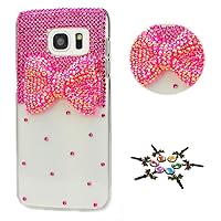 STENES Galaxy J7 (2018) Case - Stylish - 100+ Bling Crystal - 3D Handmade Bowknot Design Bling Cover Case for Samsung Galaxy J7 2018/Galaxy J7 Refine/Galaxy J7 Star - Hot Pink