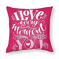 Throw Pillow Covers Cute Doodle I Love Every Moment You Smooth Soft Comfortable Polyester Pillowcase Cushion Cover with Hidden Zipper for Wedding Couch Sofa Bedroom，17