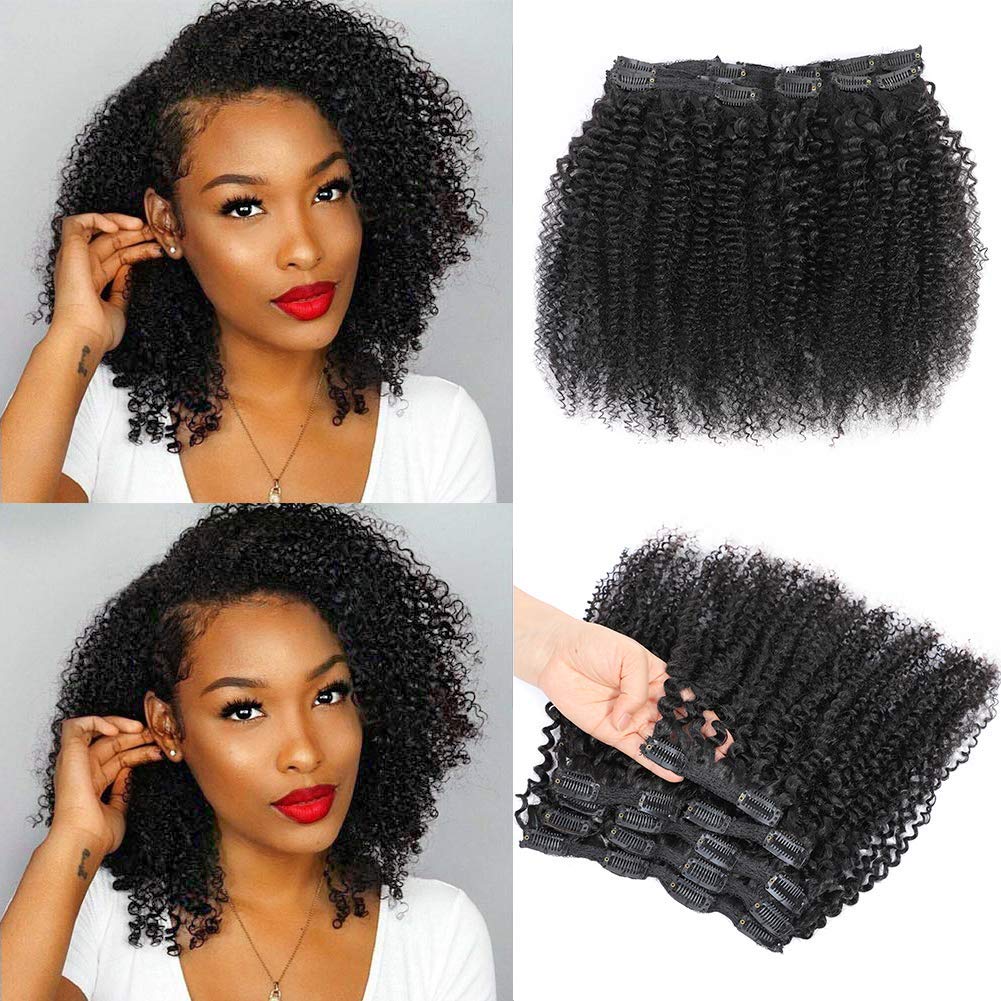 Mua Kinky Curly Clip In Hair Extensions for Black Women Human Hair,  Urbeauty 10 inch Curly Hair Extensions Clip in Human Hair, 3c 4a Kinky  Curly Hair Clip Ins for Women trên